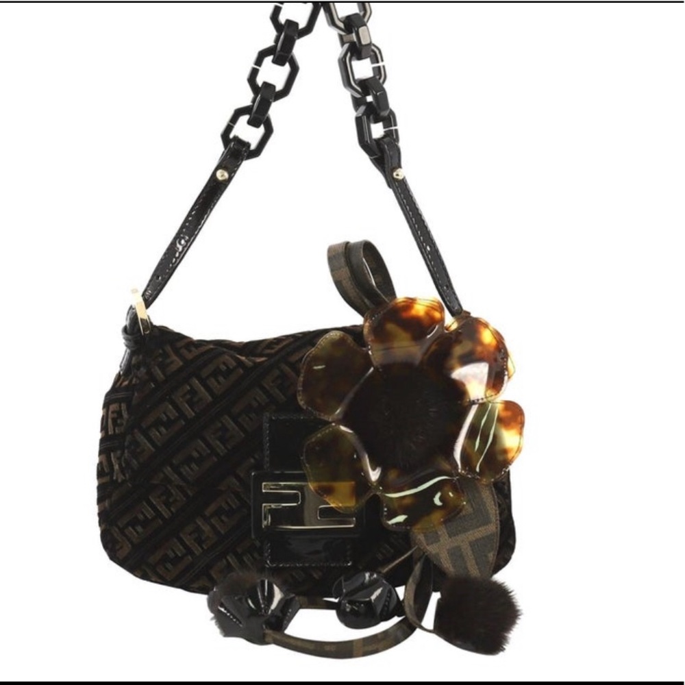 Vintage Fendi Resin Flap Bag Zucca